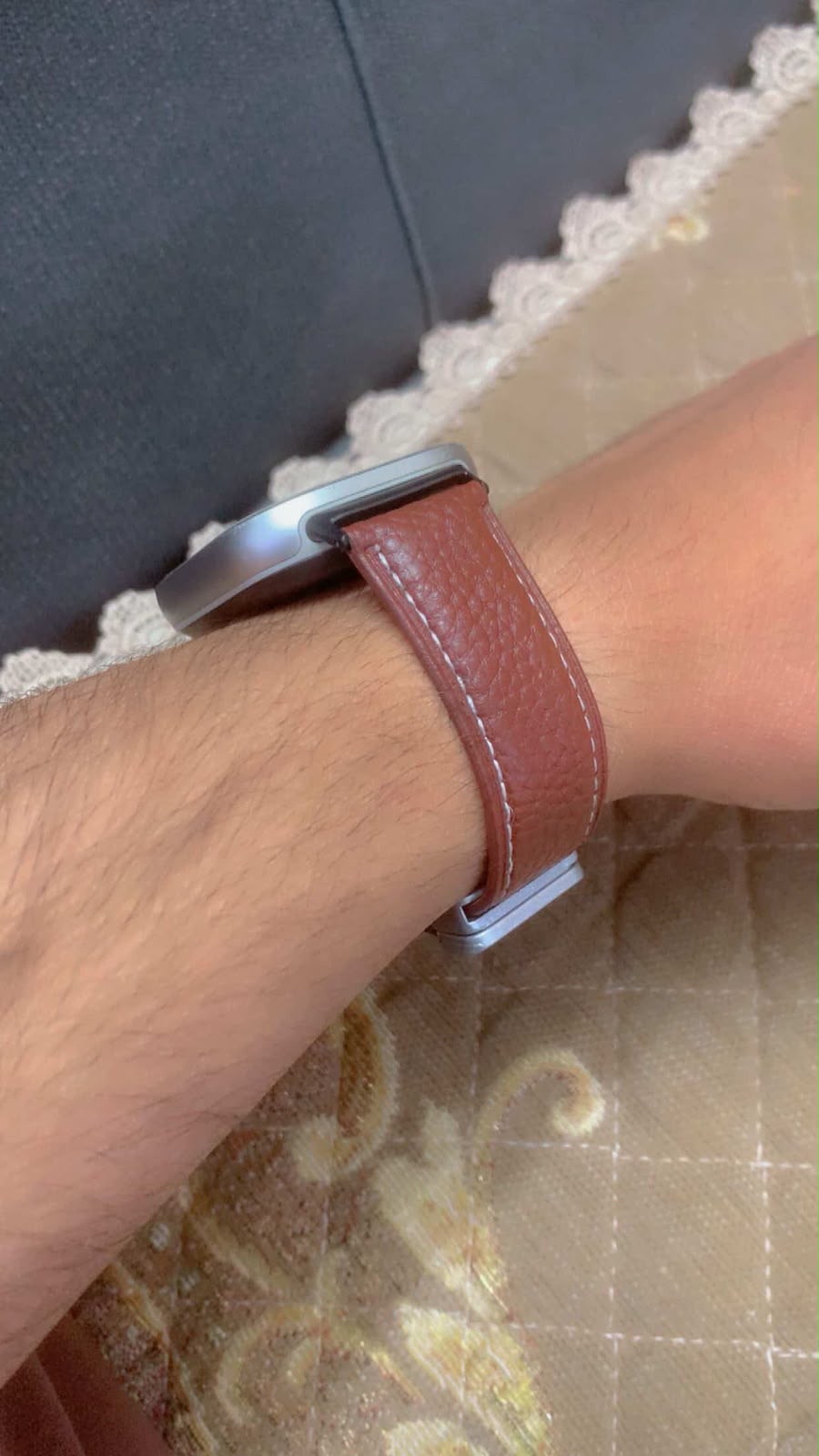 Customer wearing watch strap
